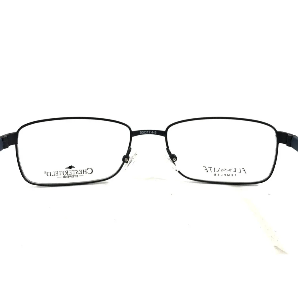 Chesterfield Eyeglasses Frames CH862 0003 Matte Black Blue Wire Rim 53-17-140